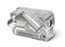 Holley® Pri Lightweight dual inlet fuel bowl.